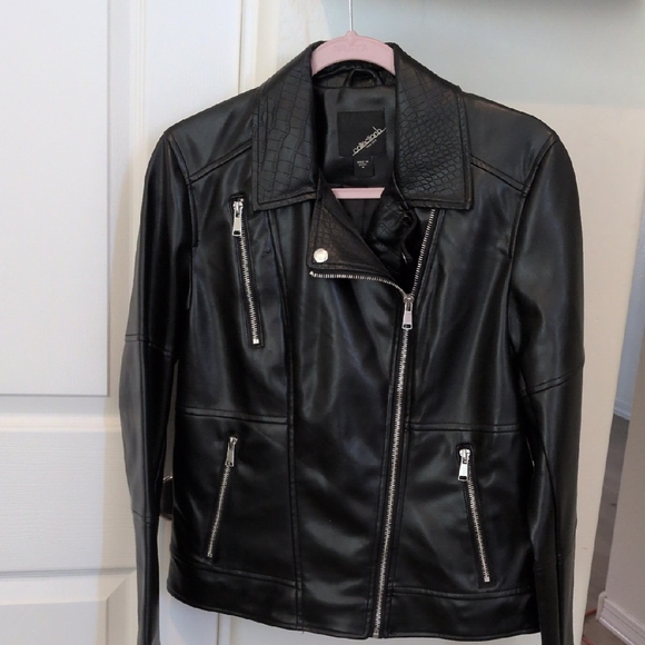 Collection B Quilted Black Leather Jacket - Picture 1 of 3
